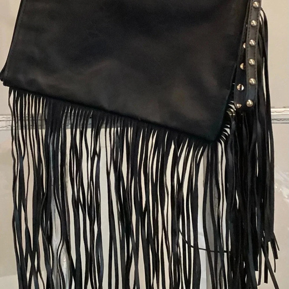 DV Black Fringe Wristlet 8” X 12”x 1/2” - Picture 2 of 5